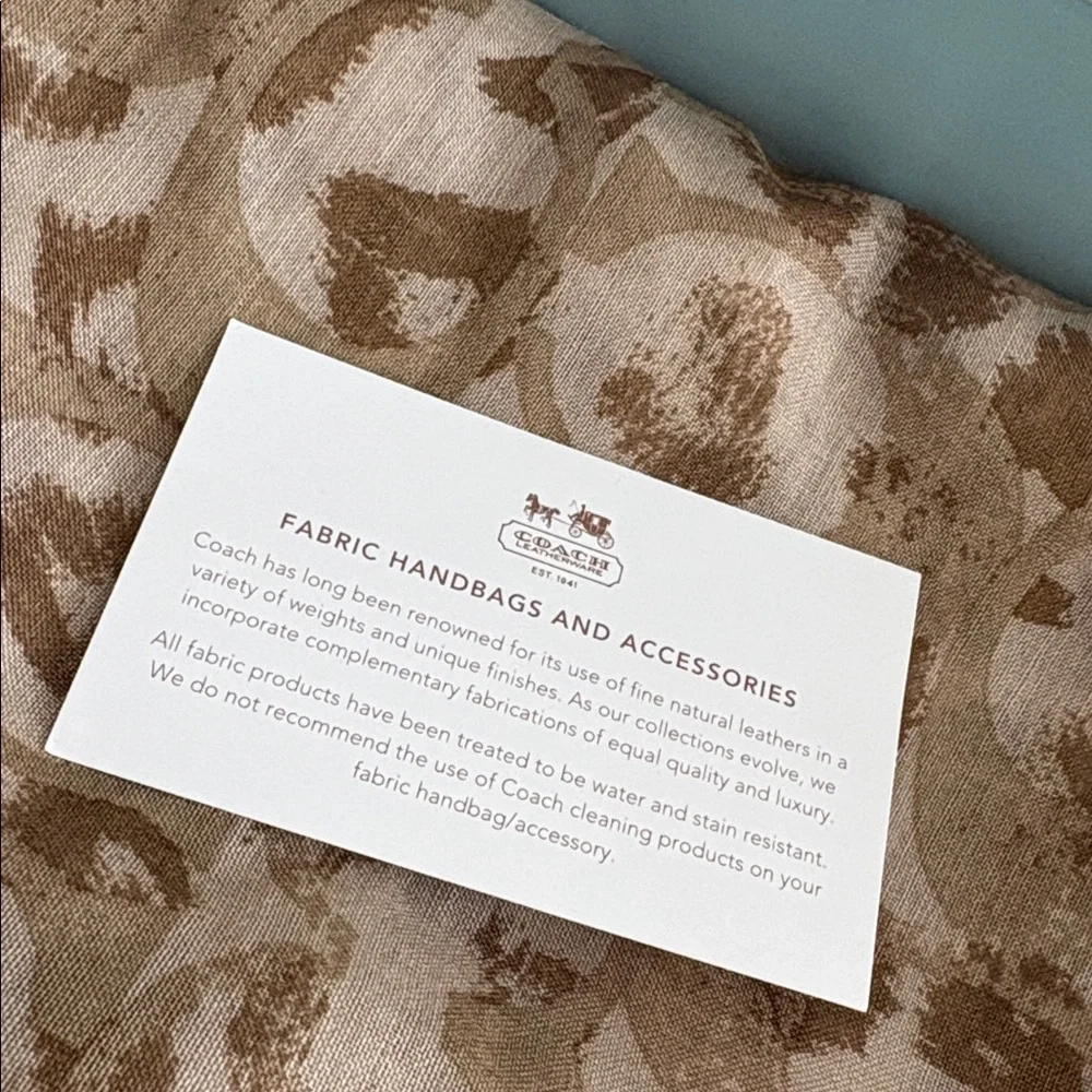 COACH Brown / Tan Signature Infinity Scarf & Gift Paper & Coach Leatherware Box